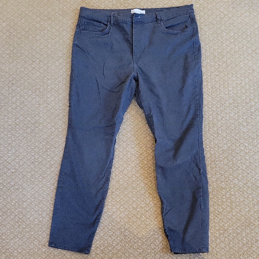 Ann Taylor Loft Dark Gray Slim Fit Brushed Chinos